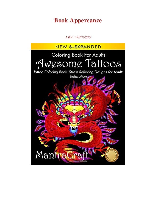 Download Ebook Online Coloring Book For Adults Awesome Tattoos Tattoo Coloring