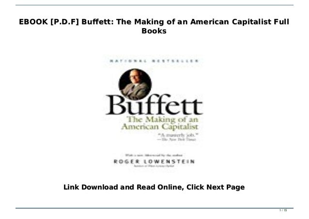 Buffett The Making of an American Capitalist