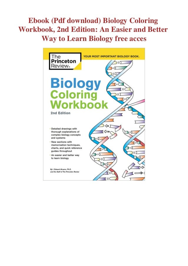 Download Ebook Pdf Download Biology Coloring Workbook 2nd Edition An Easier