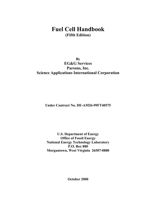 (Ebook pdf) engineering doe fuel cell handbook PPT