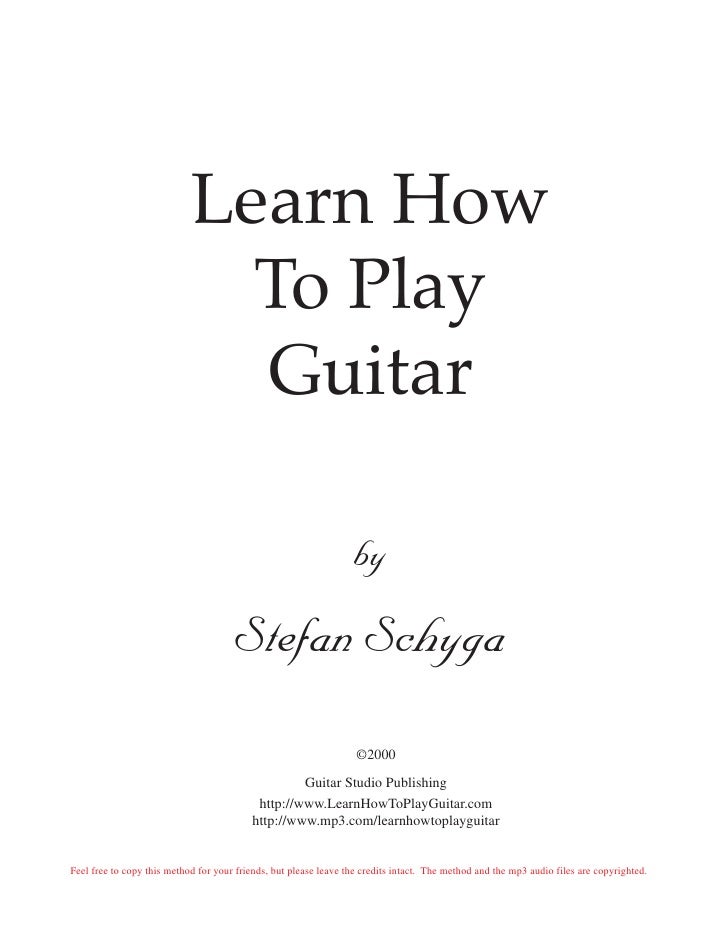 (Ebook pdf guitar) learn how to play the guitar