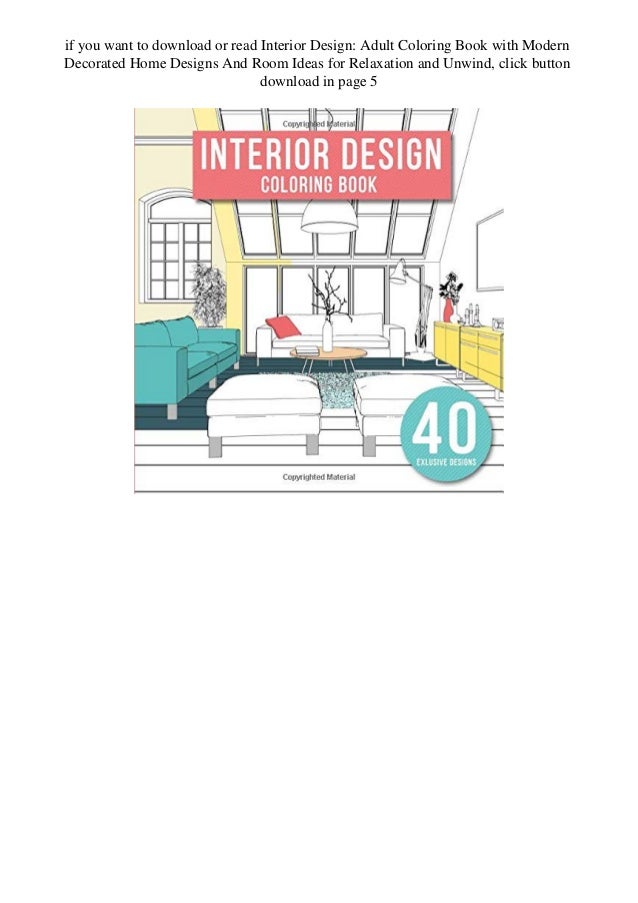 Download Ebook Pdf Interior Design Adult Coloring Book With Modern Decorated H