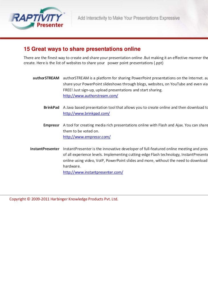 100 resources for presenters