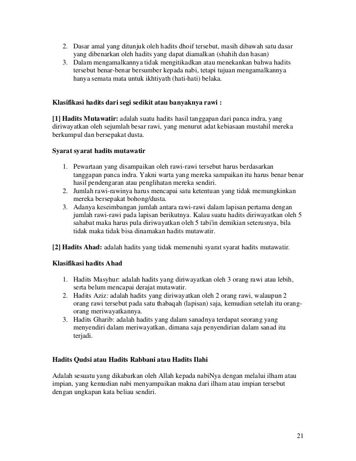 Contoh Hadits Ahad Shahih - Nusagates