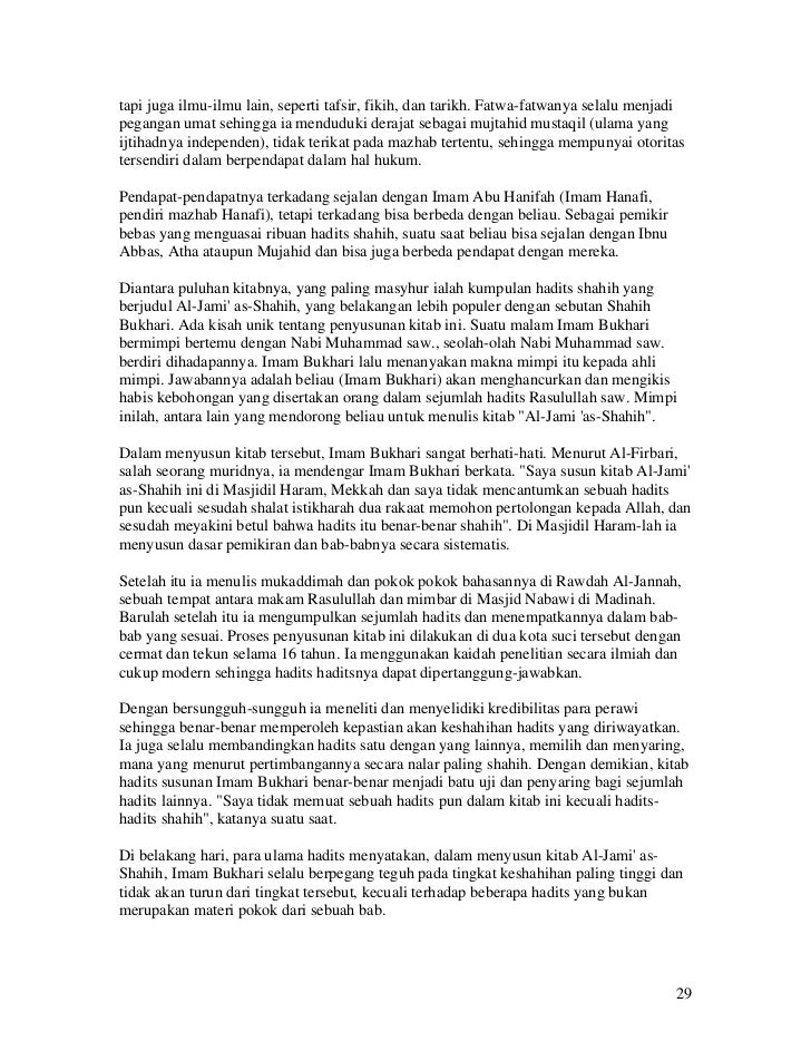 Ebook ringkasan kitab hadist shahih imam bukhari