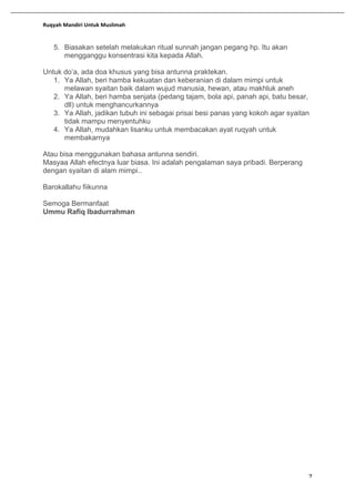 Ebook ruqyah mandiri untuk muslimah -ummu rafiq | PDF