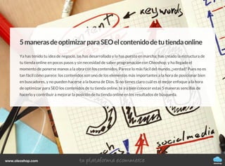 Trucos y consejos para posicionar tu tienda online | PDF