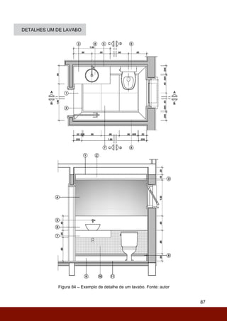 87
DETALHES UM DE LAVABO
Figura 84 – Exemplo de detalhe de um lavabo. Fonte: autor
 