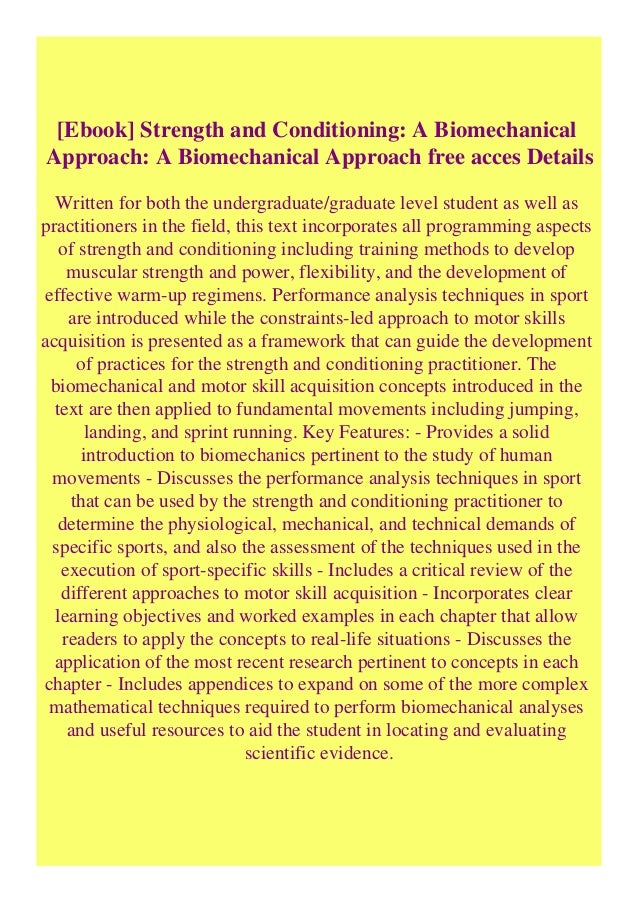 [Ebook] Strength and Conditioning A Biomechanical Approach A