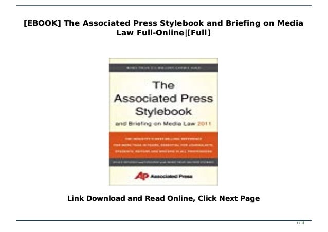 Ebook The Associated Press Stylebook And Briefing On Media Law Full
