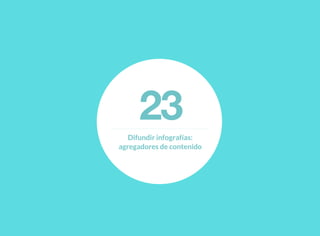 23Difundir infografías:
agregadores de contenido
 