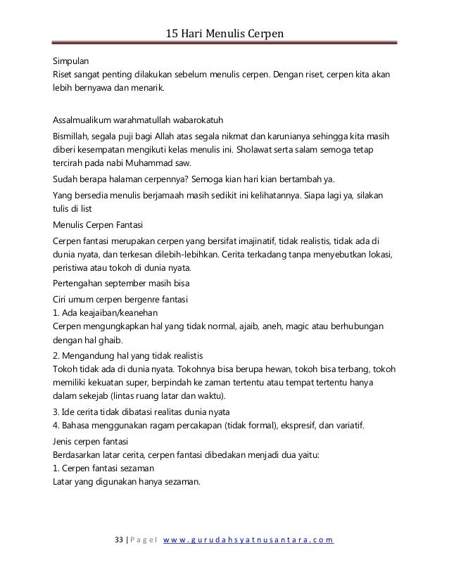 Ebook 15 Hari Menulis Cerpen