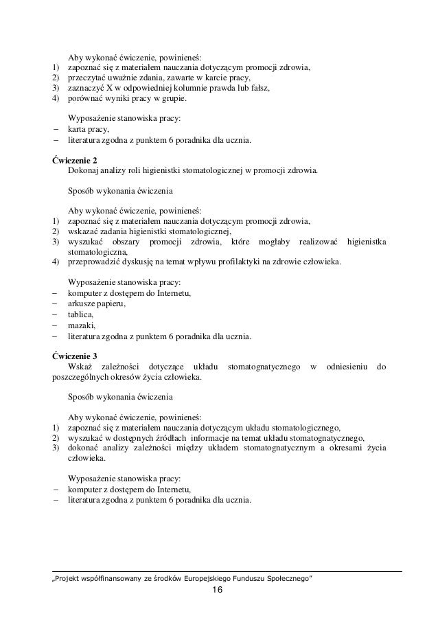 16 Planowanie I Organizowanie Stomatologicznej Dzialalnosci Edukacyj