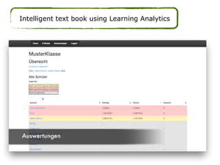 Intelligent text book using Learning Analytics
 