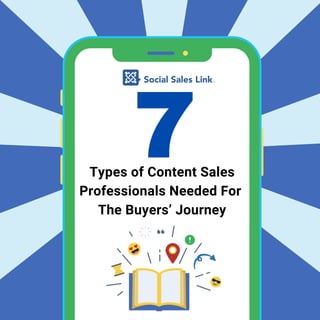 Types of Content Sales
Professionals Needed For
The Buyers’ Journey
7
 