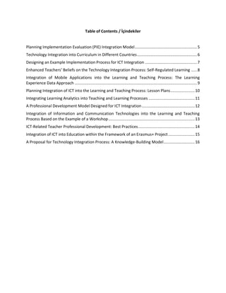 Table of Contents / İçindekiler
Planning Implementation Evaluation (PIE) Integration Model...................................