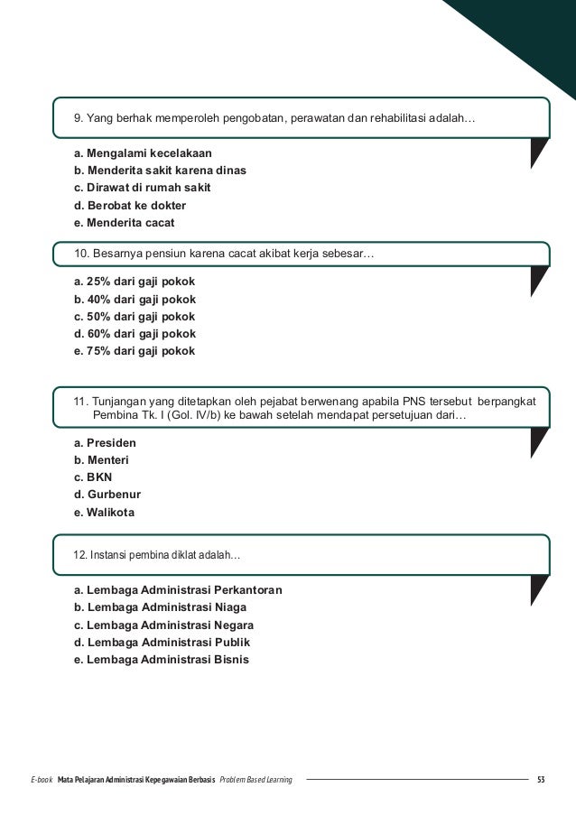 Contoh Soal Essay 5 Administrasi Kepegawaian Kelas Xi Masnurul