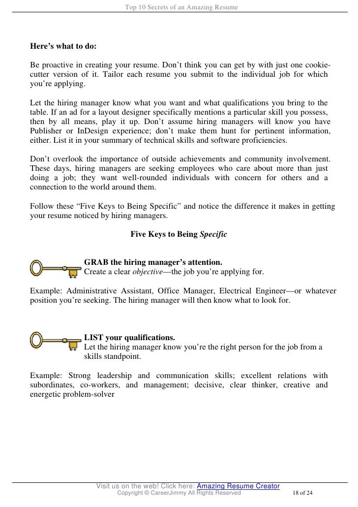 top 10 secrets of an amazing resume