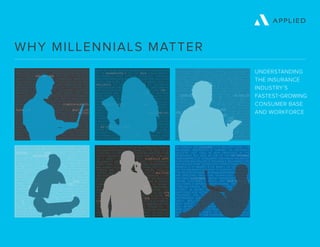WHY MILLENNIALS MATTER
THE FASTEST-GROWING GENERATION OF CONSUMERS AND
EMPLOYEES IS MILLENNIALS. INDIVIDUALS BORN BETWEEN
THE YEARS OF 1980 AND 1996, THEY ARE THE FOCUS OF
NEWS COVERAGE, POLITICAL CAMPAIGNS, MARKETING
DISCUSSIONS AND EMPLOYMENT POSTINGS. MILLENNIALS
HAVE CAPTIVATED THE CONSUMER MARKETPLACE AND
ARE BECOMING THE WORKFORCE OF THE FUTURE. I AS
MILLENNIALS PROLIFERATE AS CUSTOMERS, BUSINESS
PARTNERS AND EMPLOYEES, THEY BRING THEIR OWN
UNIQUESETOFVALUESANDEXPECTATIONSTOTHEMARKET.
FOR INSURANCE AGENCIES, THE RISE OF MILLENNIALS
REQUIRESSTRATEGYINTHEWAYTHEYATTRACT,SERVEAND
RETAIN THIS YOUNGER GENERATION. POWER IN NUMBERS
IMILLENNIALSARECURRENTLYTHELARGESTGENERATION:
76.6MILLIONIMILLENNIALPURCHASINGPOWER: $1.68TRILLION
AVERAGEHOUSEHOLDINCOMEOFAMILLENNIAL:$60,000
I EXECUTIVE SUMMARY I TODAYS, AGENTS MUST LEARN
TO MEET MILLENNIAL EXPECTATIONS AND DEMANDS WITH
INNOVATIVE TECHNOLOGY, BUT ALSO REMAIN A TRUSTED
ADVISOR. AN INDEPENDENT SURVEY AND MILLENNIAL
AGENT INTERVIEWS PROVIDE INSIGHT INTO HOW THE
MILLENNIAL GENERATION IS SHAPING THE INSURANCE
INDUSTRY, NOT ONLY AS NEW EMPLOYEES IN THE WORK-
FORCE, BUT ALSO AS ONE OF THE FAST-GROWING
DEMOGRAPHICS OF CONSUMERS PURCHASING INSURANCE.
UNDERSTANDING THE MILLENNIAL CONSUMER I MILLENNIAL
SURVEY: STRIKE A BALANCE BETWEEN TECHNOLOGY AND
TRUSTEDADVISORIMILLENNIALCUSTOMERSAREATTRACTED
TOINSURANCECOMPANIES WHO PROVIDE THE CUSTOMER-
CENTRIC EXPERIENCE THEY HAVE BECOME ACCUSTOMED
TO WITH OTHER INDUSTRIES AND BUSINESSES. HOWEVER,
MILLENNIALS STILL HIGHLY VALUE AN IN-PERSON OR OVER-
THE-PHONEEXPERIENCEWITHANAGENT.IAPPLIEDSYSTEMS
SPONSORED A SURVEY CONDUCTED AMONG A SAMPLE
OF 1,000 ADULTS BETWEEN THE AGES OF 18 AND 34.
THE FINDINGS ILLUSTRATE HOW RESPONDENTS SHOP
FOR INSURANCE COVERAGE AND INTERACT WITH THEIR
INSURANCE COMPANIES. I OUT OF THE 1,000 SURVEY
RESPONDENTS: 91% HAD SOME FORM OF P&C INSURANCE
COVERAGE89%HADAUTOINSURANCE55%HADHOMEOWNERS
42% HAD RENTERS MULTICHANNEL OPTIONS ARE NEEDED
TO SELL INSURANCE I OF THE 89% OF MILLENNIALS
SURVEYED THAT HAD AUTO INSURANCE: 37% PURCHASED
IN PERSON 35% PURCHASED ONLINE 28% PURCHASED
OVER THE PHONE FINDINGS: MILLENNIALS SPLIT THEIR
AUTO INSURANCE PURCHASES BETWEEN IN-PERSON,
ONLINE AND TELEPHONE SALES. INDEPENDENT AGENTS
MUST HAVE AN EFFECTIVE ONLINE PRESENCE, OR THEY
STAND TO LOSE A LARGE SEGMENT OF THE MARKET. THESE
RESULTS ALSO INDICATE THAT THE ROLE OF THE AGENT AS
A NEW GENERATION FOR INSURANCE I ACCORDING TO
THE U.S. BUREAU OF LABOR STATISTICS AND AARP, WITHIN
15 YEARS AS MUCH AS 50% OF THE CURRENT INSURANCE
WORKFORCE WILL RETIRE. WITH A SEGMENT OF THE WORK-
FORCE ON THE VERGE OF RETIREMENT, INDEPENDENT
AGENCIESNEEDTORECRUITANEWGENERATIONOFTALENT
BUT TO DO THAT, MILLENNIALS NEED SOME CONVINCING
THAT INSURANCE IS AN INNOVATIVE AND REWARDING
CAREER TO CONSIDER. I THE PERCEPTION AMONG SOME
RISING YOUNG PROFESSIONALS IS THAT INSURANCE IS
SUITED MORE FOR AN OLDER WORKFORCE, WHILE OTHERS
HAVE LITTLE OR NO FAMILIARITY WITH THE INDUSTRY. I
FAMILIARITY WITH THE INSURANCE INDUSTRY 42% NOT AT
ALL FAMILIAR 36% NOT TOO FAMILIAR 17% SOMEWHAT
FAMILIAR 5% VERY FAMILIAR I WHILE THERE CAN BE SOME
RELUCTANCE BY MILLENNIALS TO PURSUE AN INSURANCE
CAREER, INDEPENDENT AGENCY EMPLOYERS I CAN MAKE
A STRONG CASE WITH THESE THREE POINTS: 1. INSURANCE
IS EVOLVING WITH TECHNOLOGY - INSURANCE BUSINESSES
ARE INCORPORATING MODERNIZED TECHNOLOGY
THAT TRANSFORMS THEIR OPERATIONS. 2. INSURANCE
IS DRIVEN BY SERVICE - THE INSURANCE INDUSTRY
SERVES AN IMPORTANT COMMON GOOD BY PROTECTING
INSUR EDS ASSETS. THE FUNDAMENTAL PURPOSE AND
PROMISE OF THE INSURANCE INDUSTRY - TO PROTECT WHAT
THETECHNOLOGYPREFERREDBYMILLENNIALSIACOMMON
DENOMINATOR AMONG MILLENNIALS IS THE NEED TO BE
CONSTANTLYCONNECTEDTOTHEWORLDAROUNDTHEM.
DIGITALTECHNOLOGYISANINTEGRALPARTOFTHEIRLIVES
ON A VARIETY OF DEVICES WITH NUMEROUS APPS.
MILLENNIALS ARE DRIVEN BY A NEED TO INTERGRATE
EVERYTHING THEY DO INTO THEIR OWN ENVIRONMENT.
I MILLENNIALS ALSO WANT TO STAY CONNECTED TO THEIR
FRIENDS AND CO-WORKERS AT ALL HOURS, THROUGH
TEXTING AND SOCIAL MEDIA. THE ABILITY TO MULTITASK
AND SHARE RELEVENT INFORMATION IS ESSENTIAL TO THE
MILLENNIAL’S PRODUCTIVITY. CONSUMER TECHNOLOGY
IS ENTERING THE WORKPLACE, AND THERE IS STRONG
DEMAND FOR PERSONAL TECHNOLOGY TO INTERACT
WITH CORPORATE SYSTEMS. 90% OF MILLENNIALS
EMAIL, TEXT AND CHECK SOCIAL MEDIA BEFORE THEY
EVEN GET OUT OF BED 87%
HAVE A FACEBOOK ACCOUNT, 41%
UPDATE THEIR STATUS DAILY I 90% SHOP ONLINE,
57%SHAREEMAILADDRESSESTOGETDISCOUNTSISMART-
PHONESARETHEDEVICEOFCHOICE,FOLLOWEDBYLAPTOPS,
THEN TABLETS I KEEP MILLENNIALS CONNECTED TO
YOUR BUSINESS I TO ATTRACT AND RETAIN MILLENNIALS,
INDEPENDENT AGENCIES MUST IMPLEMENT TECHNOLOGY
THAT SUPPORTS BOTH PRODUCERS AND PROSPECTIVE
UNDERSTANDING
THE INSURANCE
INDUSTRY’S
FASTEST-GROWING
CONSUMER BASE
AND WORKFORCE
WHAT IS THE MILLENNIAL GENERATION? ALSO REFERRED
TO AS GENERATION Y OR THE YAYA DEMOGRAPHIC,
MILLENNIALS HAVE STRONG OPINIONS, DEMANDS
AND HIGH EXPECTATIONS OF ALL BUSINESSES, INCLUDING
THEIR EMPLOYER. THEY WILL HAVE A GREAT DEAL OF
INFLUENCE ON THE PROFITABILITY OF INSURANCE
AGENCIES NOW, AND FOR YEARS TO COME. DEMOGRAPHIC
STATISTICSCONCERNING US MILLENNIALS I ONLY 21% OF
MILLENNIALS ARE MARRIED, WHILE 42% OF BOOMERS
WERE MARRIED AT THEIR AGE 1 IN 4 HAVE A BACHELOR’S
DEGREE OR HIGHER, MAKING THEM THE MOST EDUCATED
GENERATION I MILLENNIALS ARE THE MOST ETHNICALLY
AND RACIALLY DIVERSE GENERATION I 38% OF MILLENNIALS
AREBILINGUALI MILLENIALSLIVEINURBANENVIRONMENTS,
DISAVOWING THE SUBURBAN PICKET-FENCE MYTHOLOGY
I MOST NOTABLY, MILLENNIALS ARE TRUE DIGITAL NATIVES,
ANDTECHNOLOGYANDSOCIALNETWORKINGAREINHERENT
TOTHEIRNATURE.IACCORDINGTOTHEYAYACONNECTION:
I MILLENNIALS NAVIGATE SEAMLESSLY BETWEEN DEVICES
I ALWAYS CONNECTED, MILLENNIALS SEND UPWARDS
OF 100 TEXTS A DAY I 80% OF MILLENNIALS VISIT SOCIAL
MEDIA SITES DAILY AND MORE THAN HALF USE MOBILE
DEVICES TO DO SO. AN ONLINE SEARCH IS THE FIRST STOP
TO FINDING A SOLUTION FOR 71 % OF MILLENNIALS. ONCE
THEY GO ONLINE FOR SUPPORT, MILLENNIALS EXPECT A
MILLENNIALS ARE EVOLVING I THE INDUSTRYTODAY, THE
MILLENNIAL GENERATION IS SHAPING THE INSURANCE
INDUSTRY, NOT ONLY AS NEW EMPLOYEES IN THE
WORKFORCE, BUT ALSO AS ONE OF THE FAST-GROWING
DEMOGRAPHICS OF CONSUMERS PURCHASING INSURANCE.
AS BUYERS AND SELLERS OF INSURANCE, MILLENNIALS ARE
INFLUENCING HOW THE INDUSTRY OPERATES AND BRINGS
PRODUCTS TO MARKET. I THE IMPACT OF TECHNOLOGY
ON THE INSURANCE INDUSTRY TO SUPPORT THE ROLE OF
THE TRUSTED INSURANCE ADVISOR, INDEPENDENT AGENCIES
ARE DEPLOYING INNOVATIVE TECHNOLOGY SOLUTIONS,
INCLUDING CLOUD-BASED AGENCY MANAGEMENT SYSTEMS,
ONLINE CUSTOMER PORTALS, AND REMOTE-ACCESS
SOLUTIONS. I OFFERING MULTICHANNEL ENGAGEMENT
THROUGH DIGITAL TECHNOLOGY ALLOWS AGENTS TO
ATTRACT & RETAIN MILLENNIALS CUSTOMERS AND
EMPLOYEES. I BY ACTING AS A TRUSTED ADVISOR AND
PROVIDING THE TECHNOLOGY MILLENNIALS SEEK,
INDEPENDENT AGENTS ARE BUILDING A TECHNICALLY
SAVVY, WELL-CONNECTED WORKFORCE, SUPPORTED
WITH ROBUST, MODERNIZED SYSTEMS THAT ATTRACT
AND RETAIN THE EMERGING MILLENNIAL CUSTOMER
BASE. UNDERSTANDING THE VALUES, WORK REQUIREMENTS
AND PURCHASING HABITS OF MILLENNIALS ENABLES
AGENCIESTOEVOLVETHEIROPERATIONSASTHISGENERATION
 