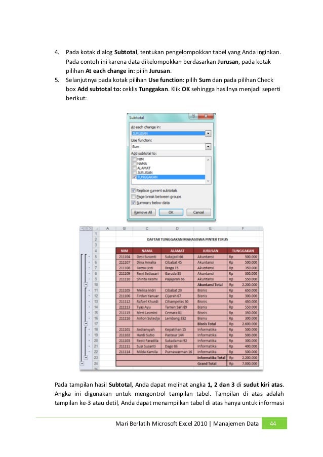 Ebook belajar excel 2010