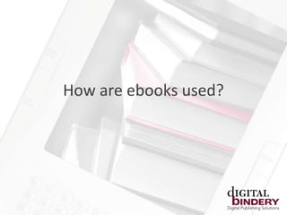How are ebooks used?
 