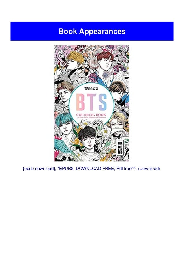 Download Ebook Bts Coloring Book For Stress Relief Relaxation And Happiness
