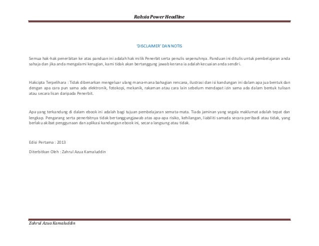 jualan izin surat Study Case Headline Power Ebook