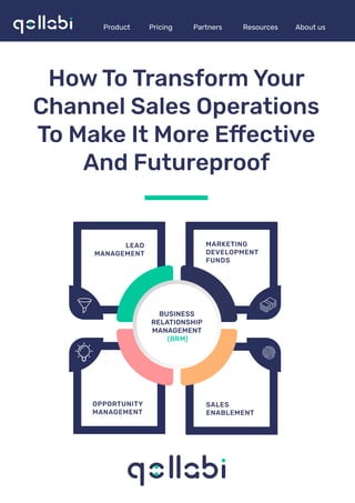 How To Transform Your
Channel Sales Operations
To Make It More Effective
And Futureproof
Product Pricing Partners Resources About us
 