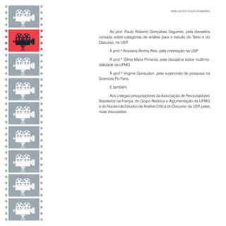 CINEMA, DISCURSO E RELAÇÕES INTERNACIONAIS
Capítulo 3
O DISCURSO CINEMATOGRÁFICO DE ELIA KAZAN:
A GUERRA CULTURAL ENTRE AS...