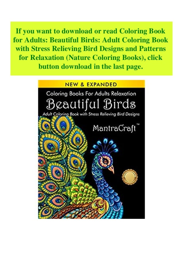 Download Ebook Coloring Book For Adults Beautiful Birds Adult Coloring Book