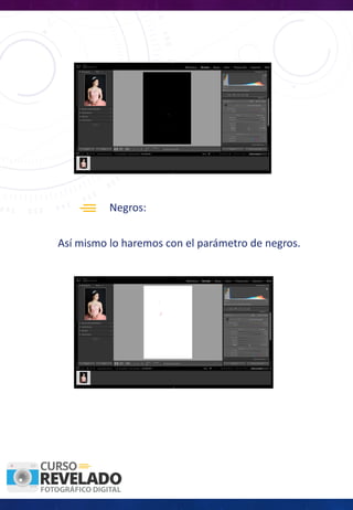 Negros:
Así mismo lo haremos con el parámetro de negros.
 