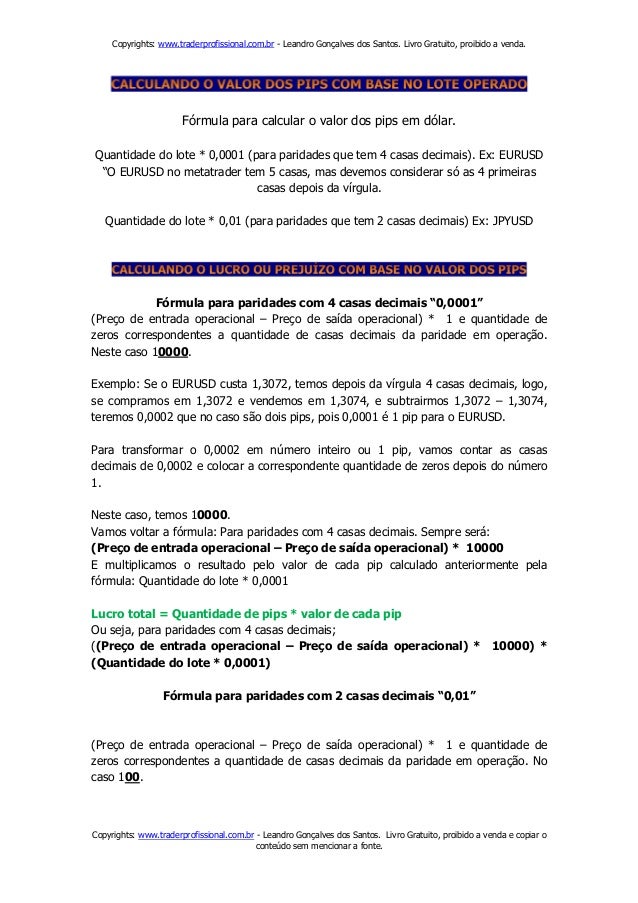 Como calcular 0001 pip forex