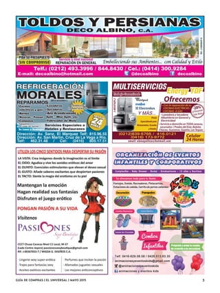 GUÍA DE COMPRAS | EL UNIVERSAL | MAYO 2015 3
 