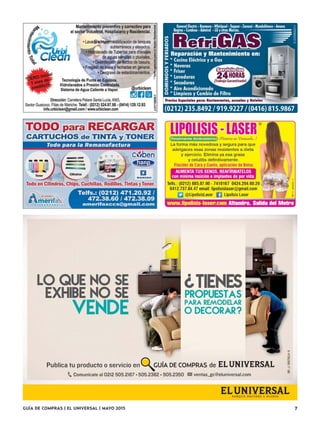 GUÍA DE COMPRAS | EL UNIVERSAL | MAYO 2015 7
 
