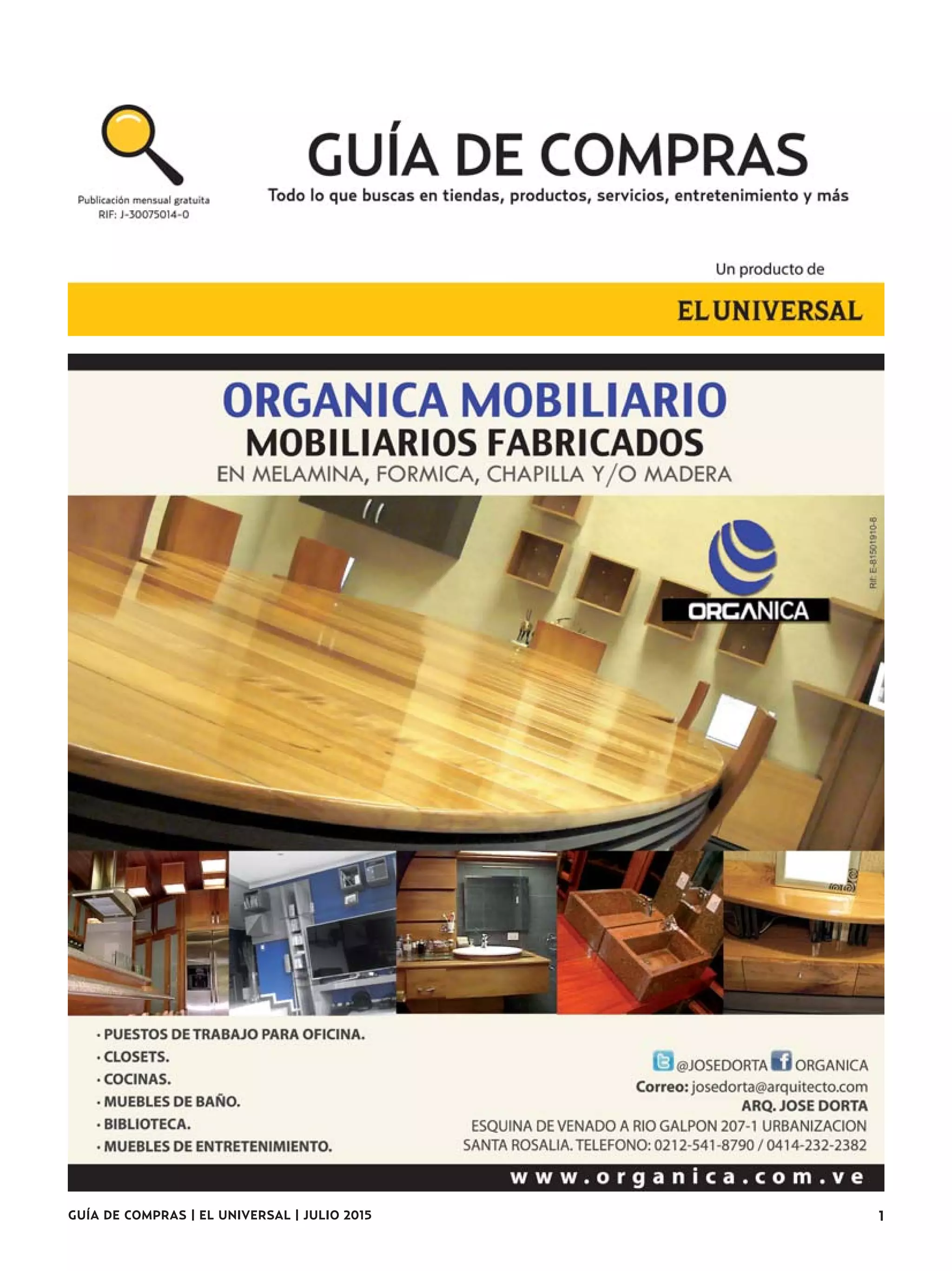 GUÍA DE COMPRAS | EL UNIVERSAL | JULIO 2015 1