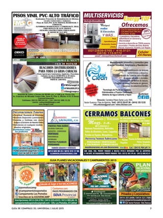GUÍA DE COMPRAS | EL UNIVERSAL | JULIO 2015 7
