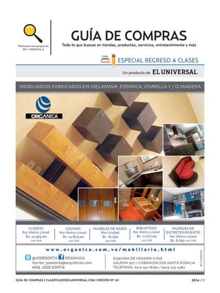 GUÍA DE COMPRAS | CLASIFICADOSELUNIVERSAL.COM | EDICIÓN N° 63 2014 / 1
 