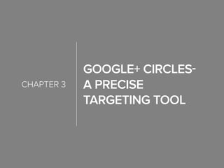 Google+ Circles-
A Precise
Targeting Tool
chapter 3
 