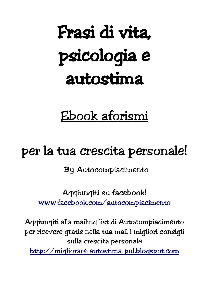 Ebook Gratis Frasi Psicologia Vita Autostima