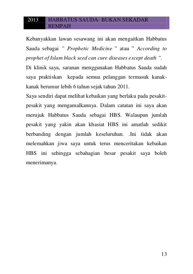 Habbatus Sauda Bukan Sekadar Rempah