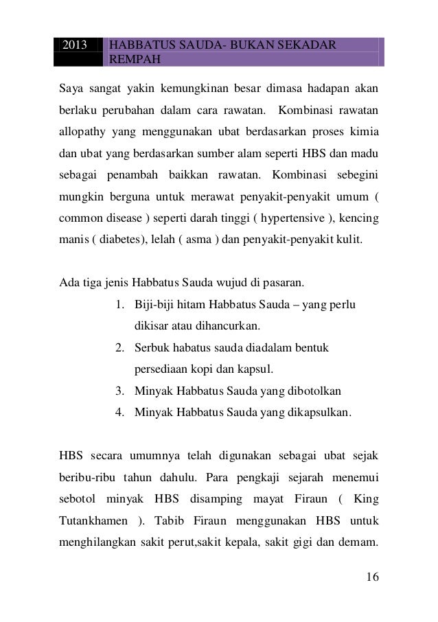 Habbatus Sauda Bukan Sekadar Rempah