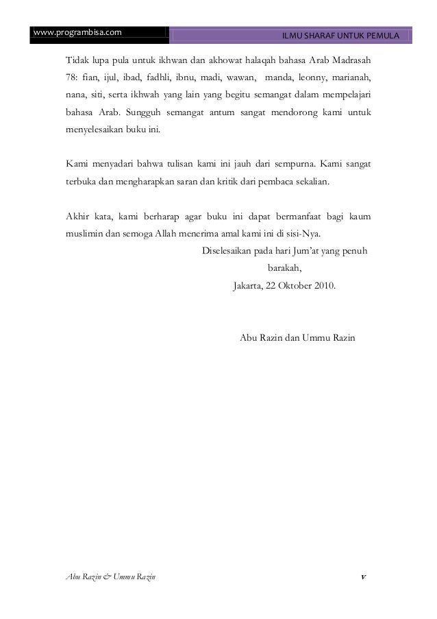 Ilmu Sharaf Untuk Pemula