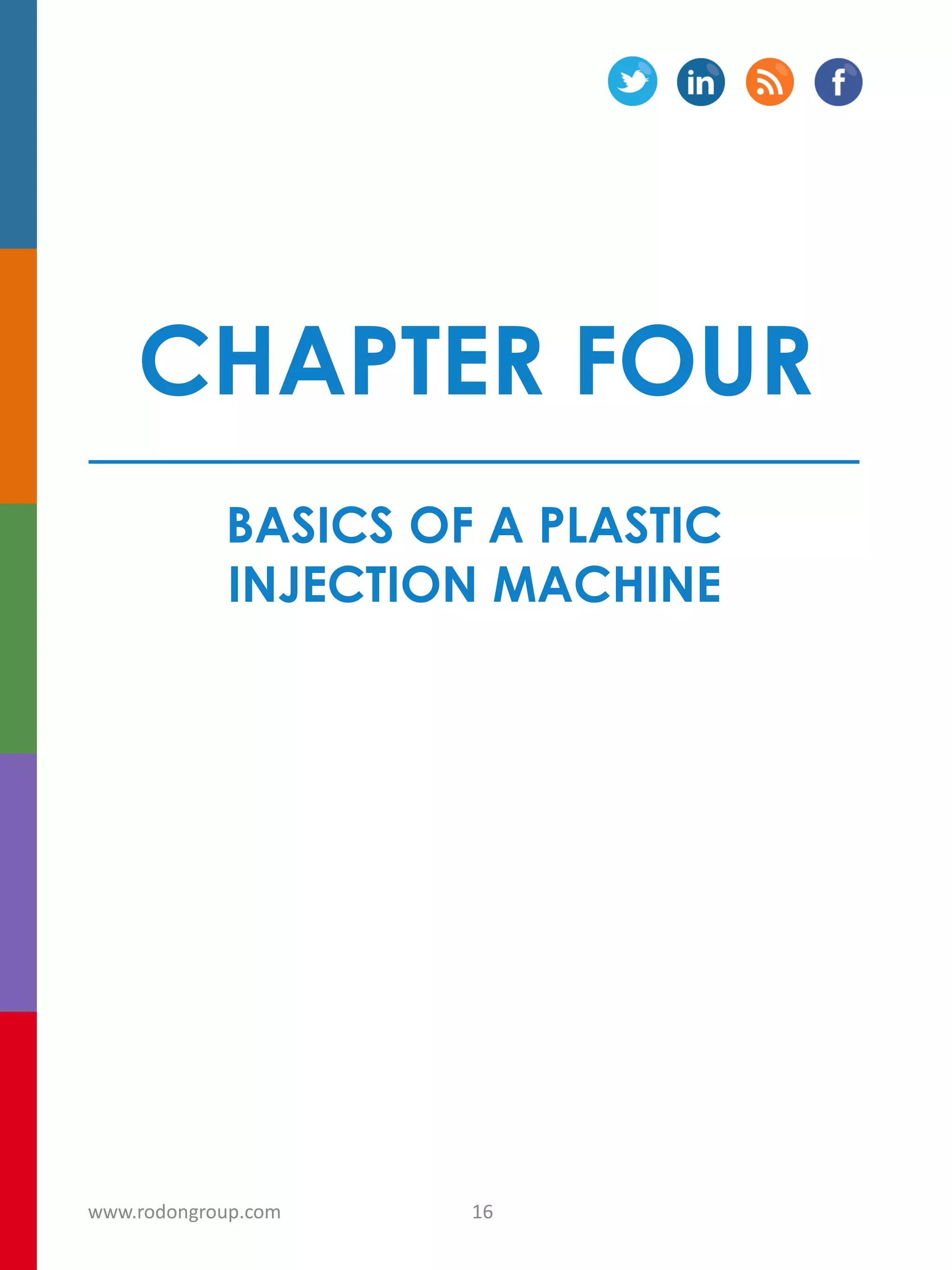 CHAPTER FOUR
BASICS OF A PLASTIC
INJECTION MACHINE
16www.rodongroup.com
 