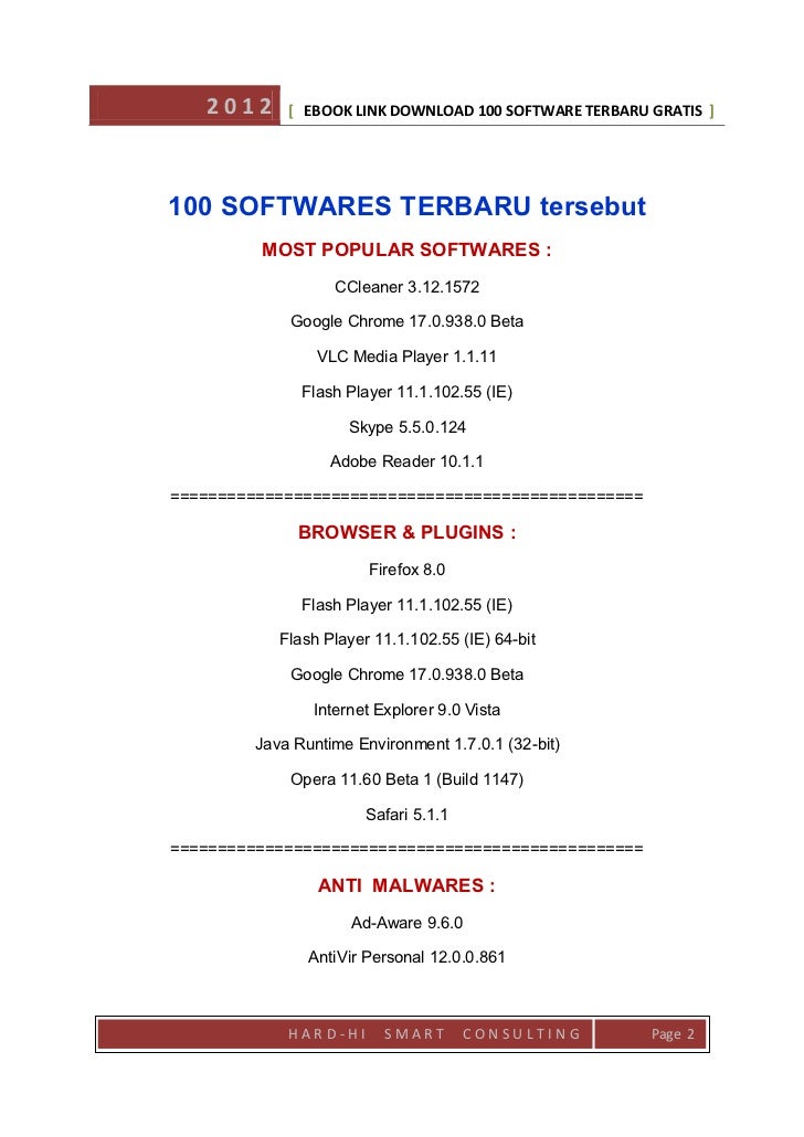 Ebook Link Download Gratis 100 Softwares Terbaru