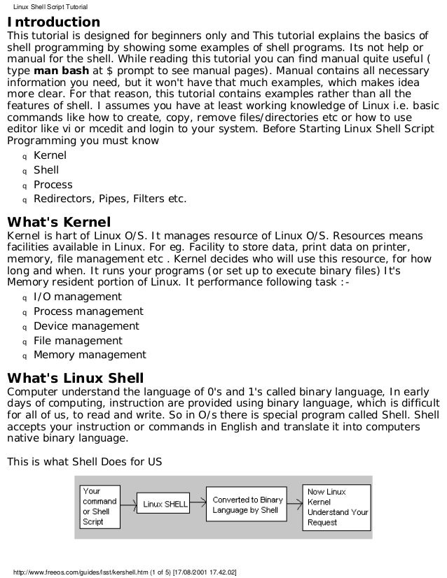 Ebook Linux Shell Scripting Tutorial