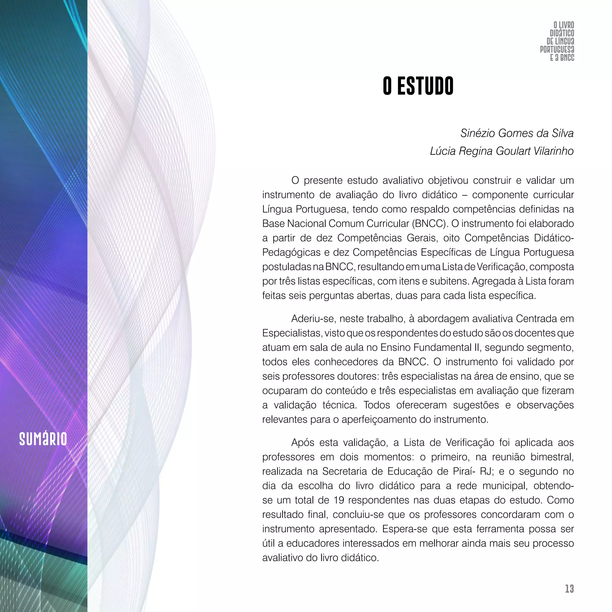 O livro didático de Língua Portuguesa e a BNCC: construção de instrumento avaliativo