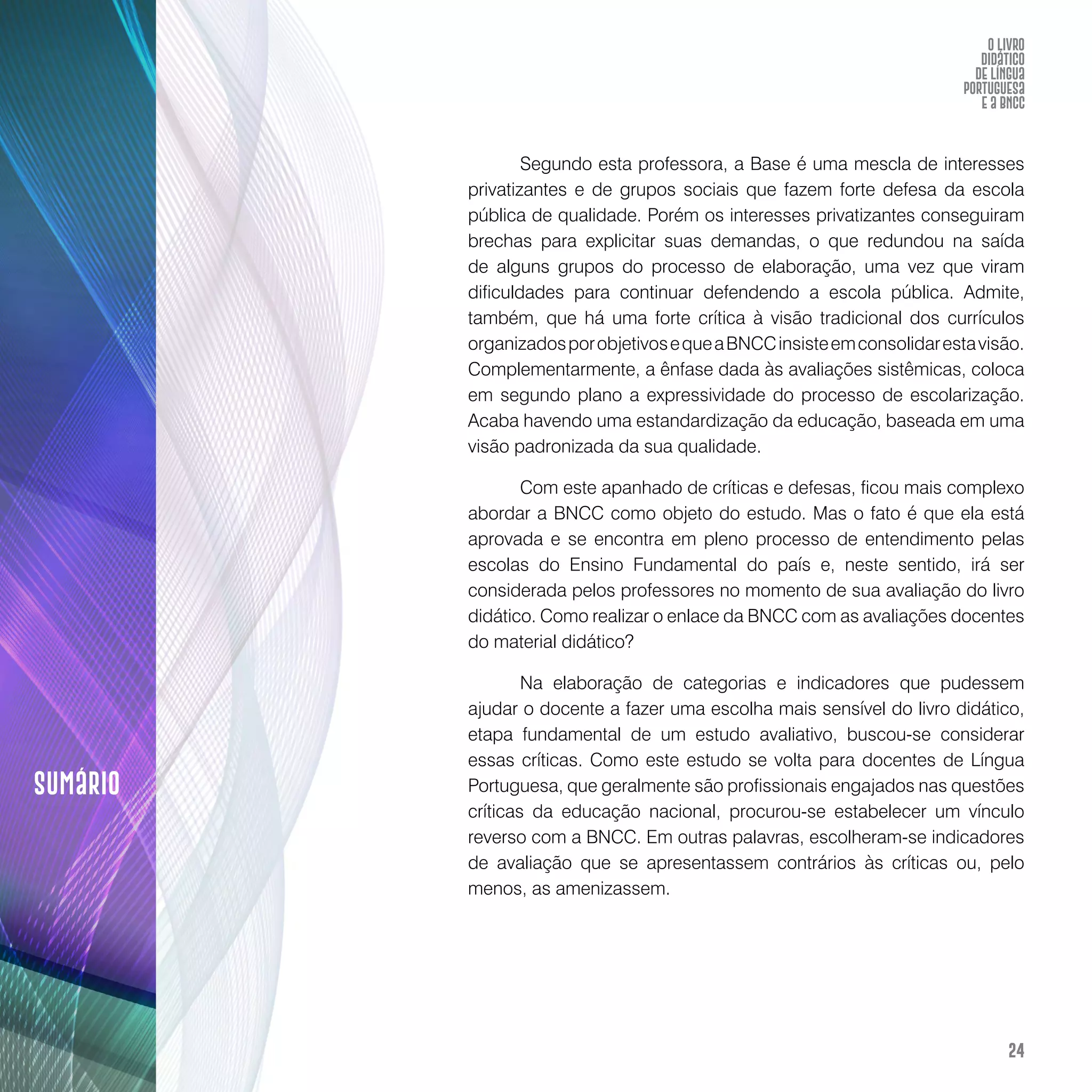 O livro didático de Língua Portuguesa e a BNCC: construção de instrumento avaliativo