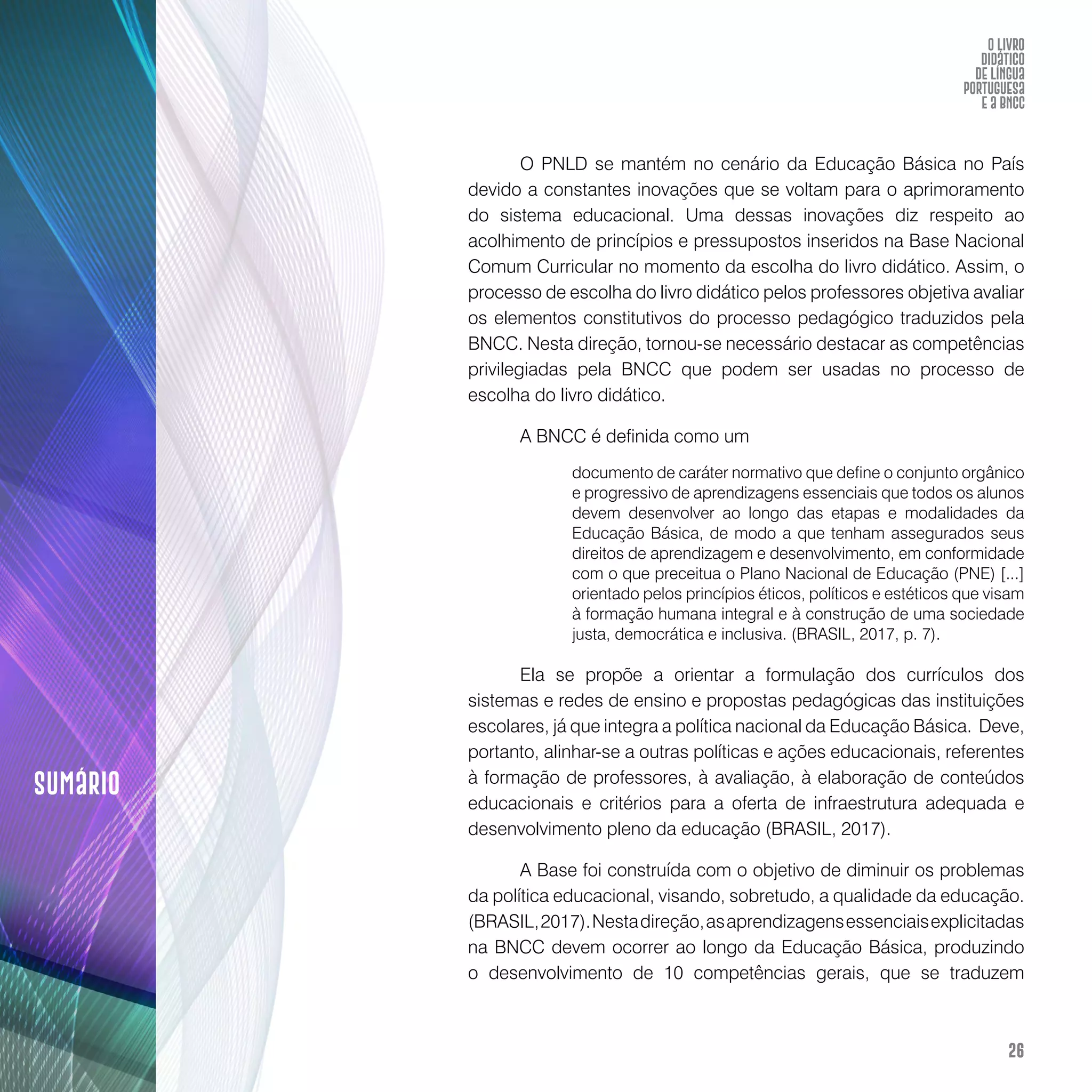 O livro didático de Língua Portuguesa e a BNCC: construção de instrumento avaliativo