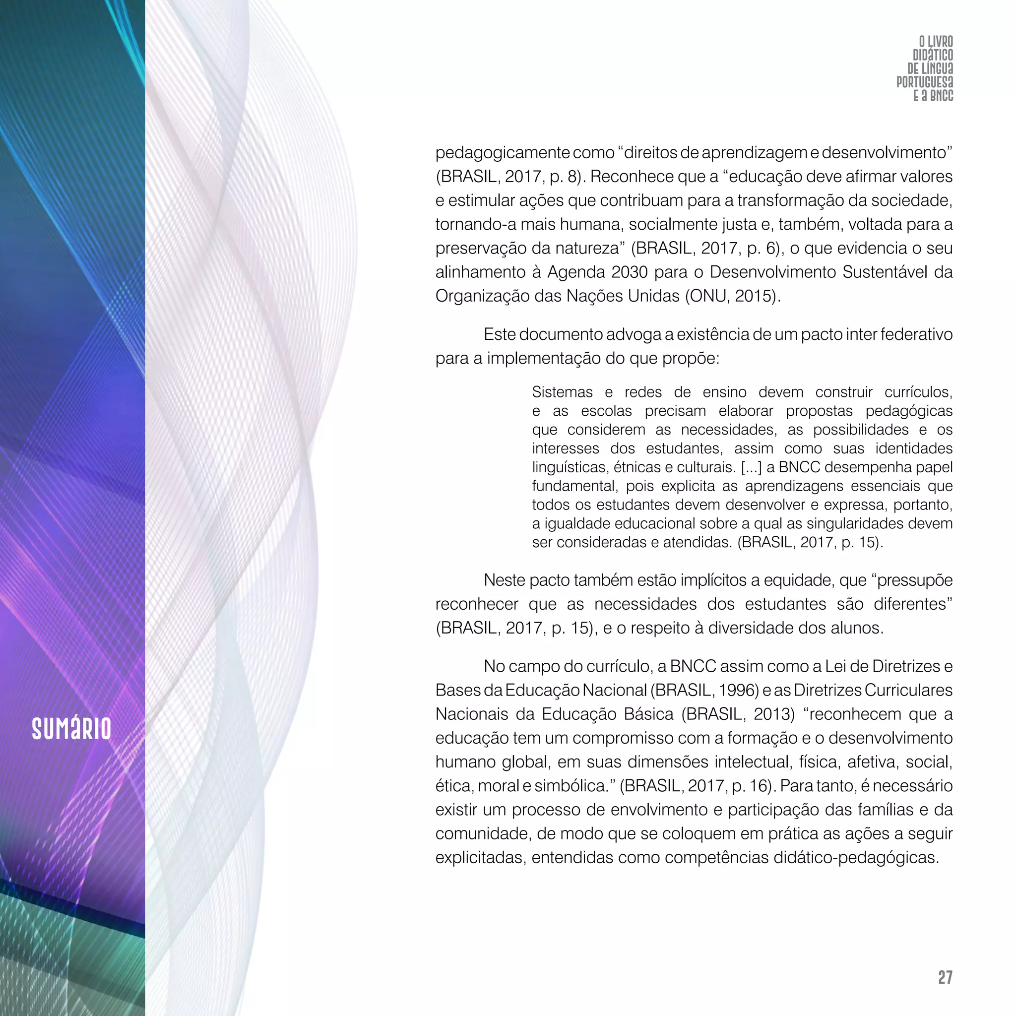 O livro didático de Língua Portuguesa e a BNCC: construção de instrumento avaliativo