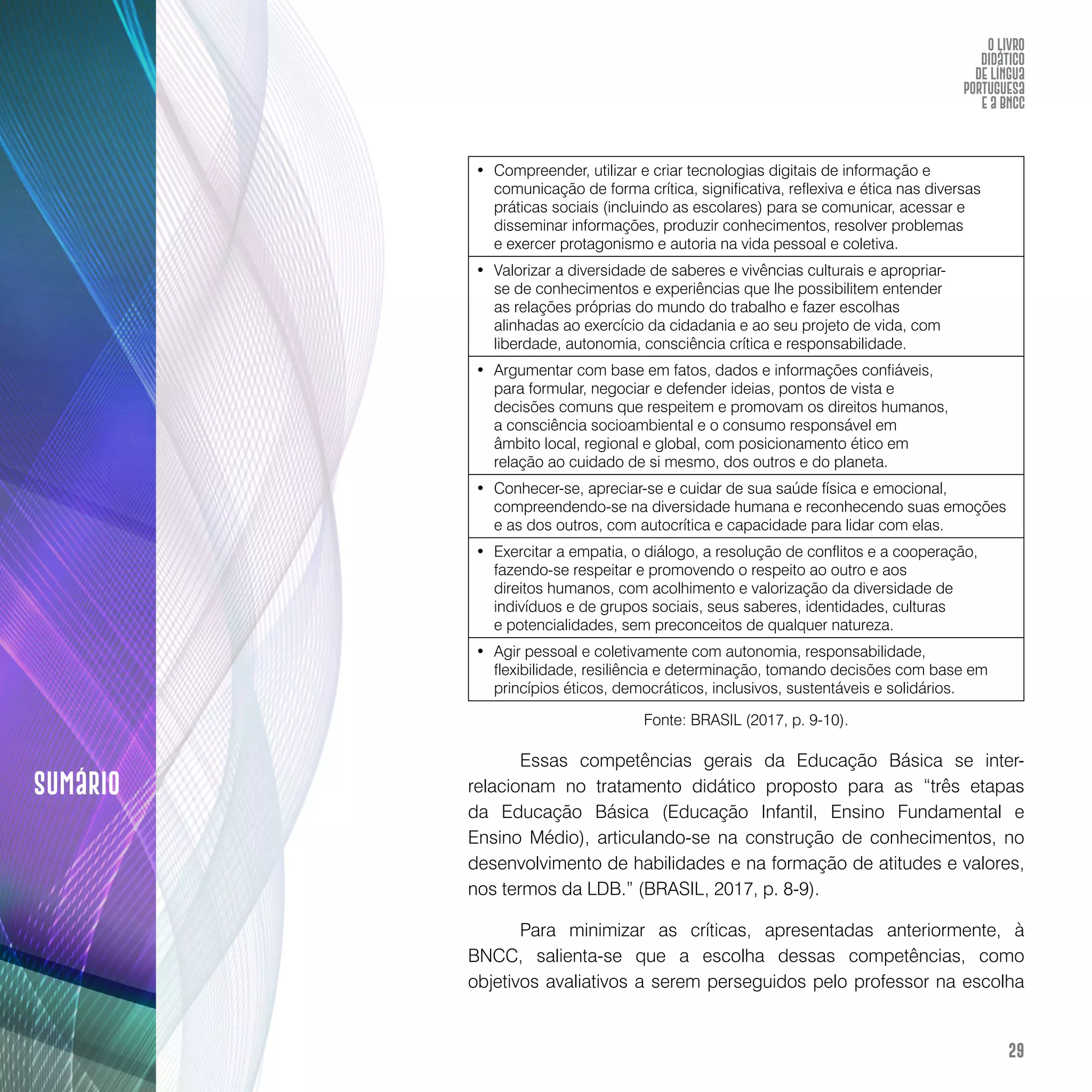 O livro didático de Língua Portuguesa e a BNCC: construção de instrumento avaliativo